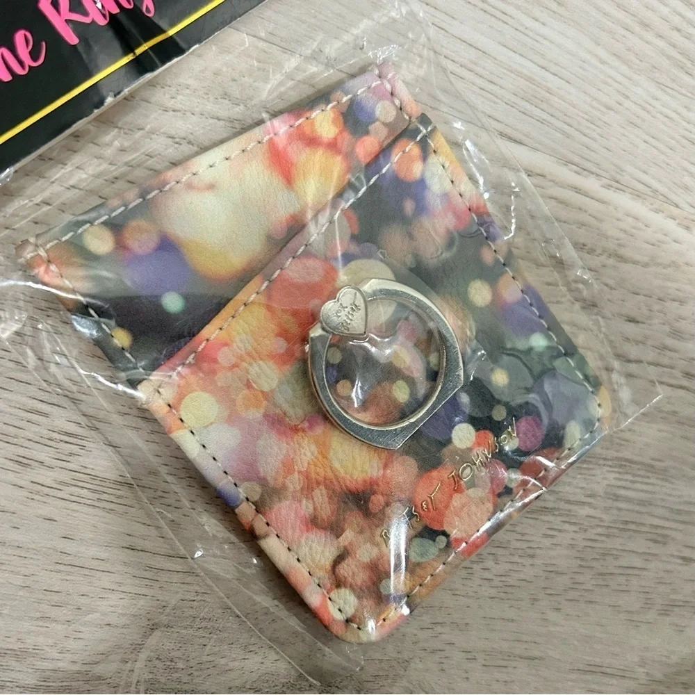 NWT Betsey Johnson Adhesive Stick-On Cell Phone Ring Stand Wallet Card Holder